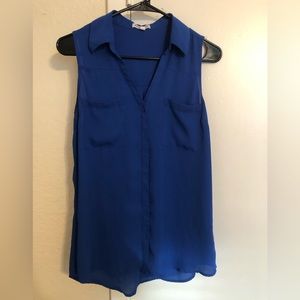 Express Women’s Blue Button Down Tank Top Shirt - Size M